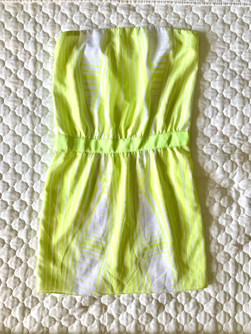 SUSANA MONICO MINI STRAPLESS DRESS LIME SMALL